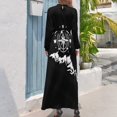thumbnail image 3 of Compass Graphics Women's Long Dress Long Sleeves Dress Vintage Dresses Party Maxi Dress High Waist Dress, 3 of 4
