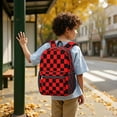 thumbnail image 6 of Red and Black Checkered Pattern 17" School Backpacks for Teens,Waterproof Oxford Fabric,S-Shape Padded Straps for School,Travel,Hiking,Camping, 6 of 6