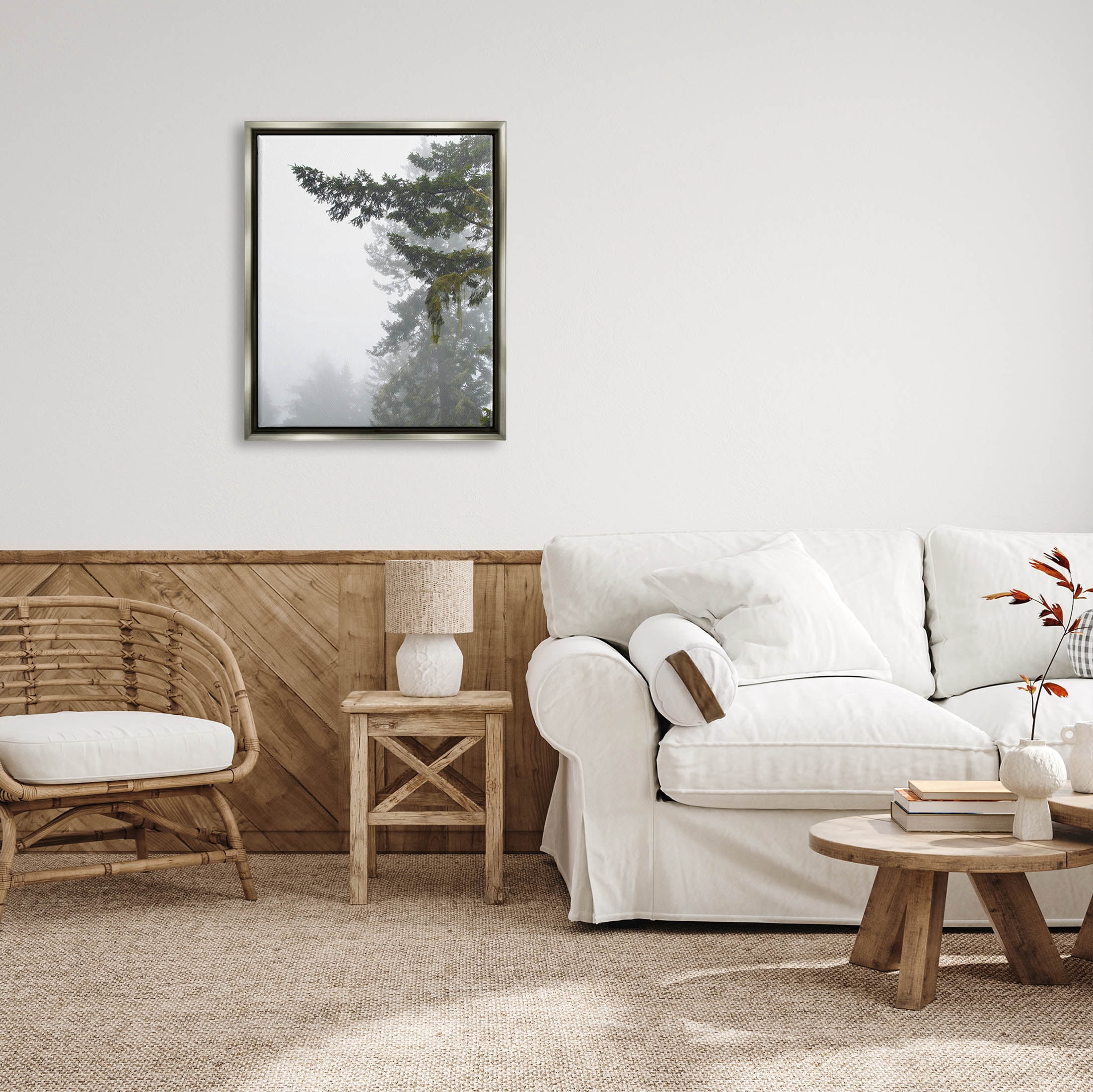 Stupell Industries Majestic Pine Tree Overhang Photograph Luster Gray Floating Framed Canvas Print Wall Art, Design by Debra Van Swearingen