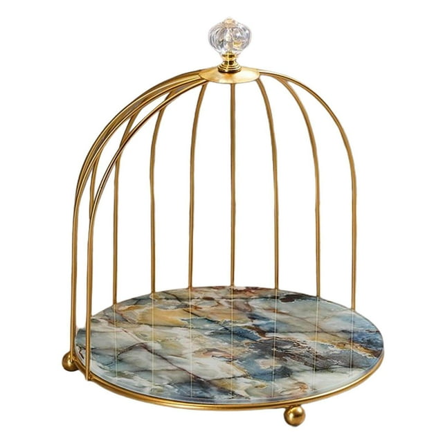 ziyahi Iron Bird Cage Cosmetic Organizer Bathroom Holder Rack 2-Layer Storage Rack Dresser Holder Stand 1 Layer Painted
