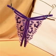 thumbnail image 2 of Women Embroidered Panties Sexy Diamond Belt Adjustable Knot Sexy Open Crotch Thong Panties, 2 of 2
