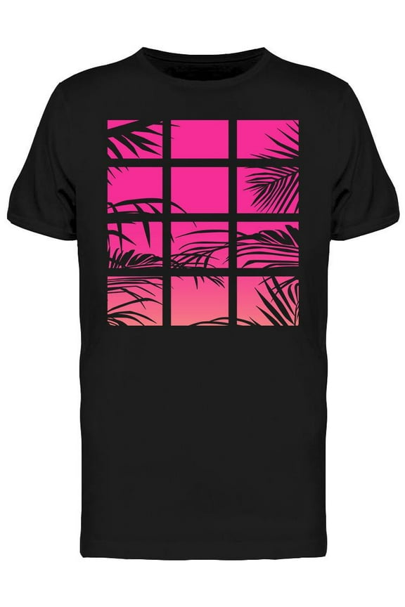 Mens Graphic Tee - Window With Pink Neon Light - Regular Fit 100% Cotton