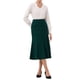 thumbnail image 2 of Falda de sirena midi para mujer Inspire Chic, con cintura alta elástica, faldas de cola de pez, talla XL, verde azul, 2 of 5