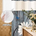 thumbnail image 2 of No Hook Shower Curtain with Built-in Rings - Rustic Daisy Washable Waterproof Fabric Bathroom Curtains for Hotel,Rentals, Stall 36 X 78 Inch , Turquise Wood Textured, 2 of 9