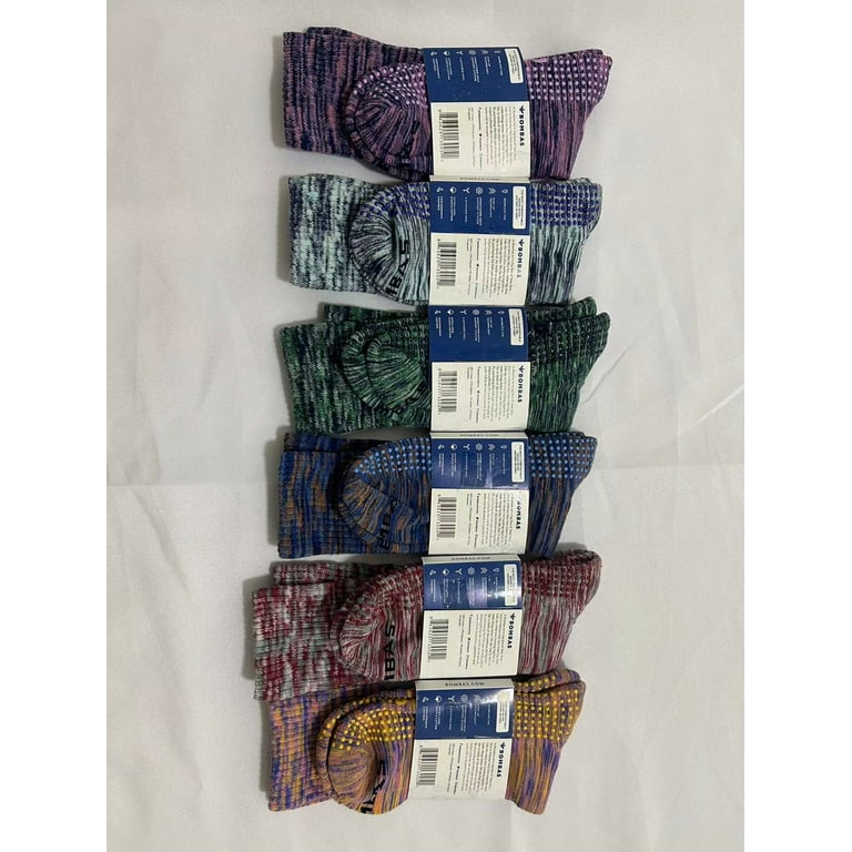 6Pair Bombas Women's Sports Gum Dot Non-Slip Socks All-Purpose Performance  Calf Socks Grippers Space Dye Size L US 11-13 6 Color