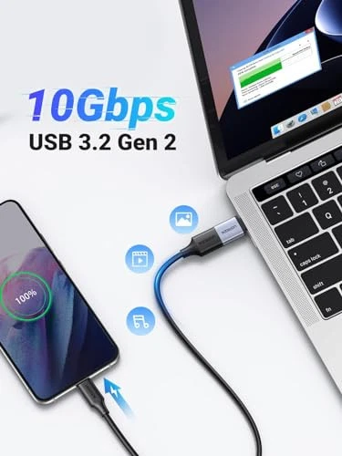 Usb To Usb C Adapter 10Gbps,2 Pack Usb C To Usb Adapter Usb C 3.2 Space Gray