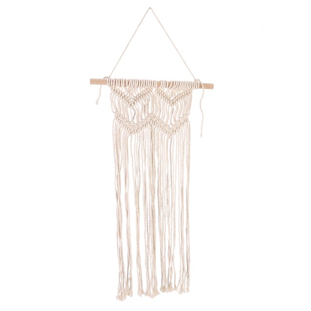 Decoración de pared colgante con borlas de estilo bohemio, cuerda de algodón tejida a mano, tapiz con borlas