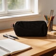 thumbnail image 7 of Hyknon Pencil Pouch Bag, Large Capacity Zipper Pen Case, Soft Solid Color Minimalist Pen Box, Portable Stationery Storage Bag for Adult, Multi-Functional Makeup Bag for Daily Campus Office, Black, 7 of 7