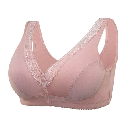 

CAICJ98 Lingerie for Women Womens Underwear Front Buckle Embroidered Underwear Gathered Thin Cotton Cup Bra without Steel Ring Bra Tan (Pink 38)