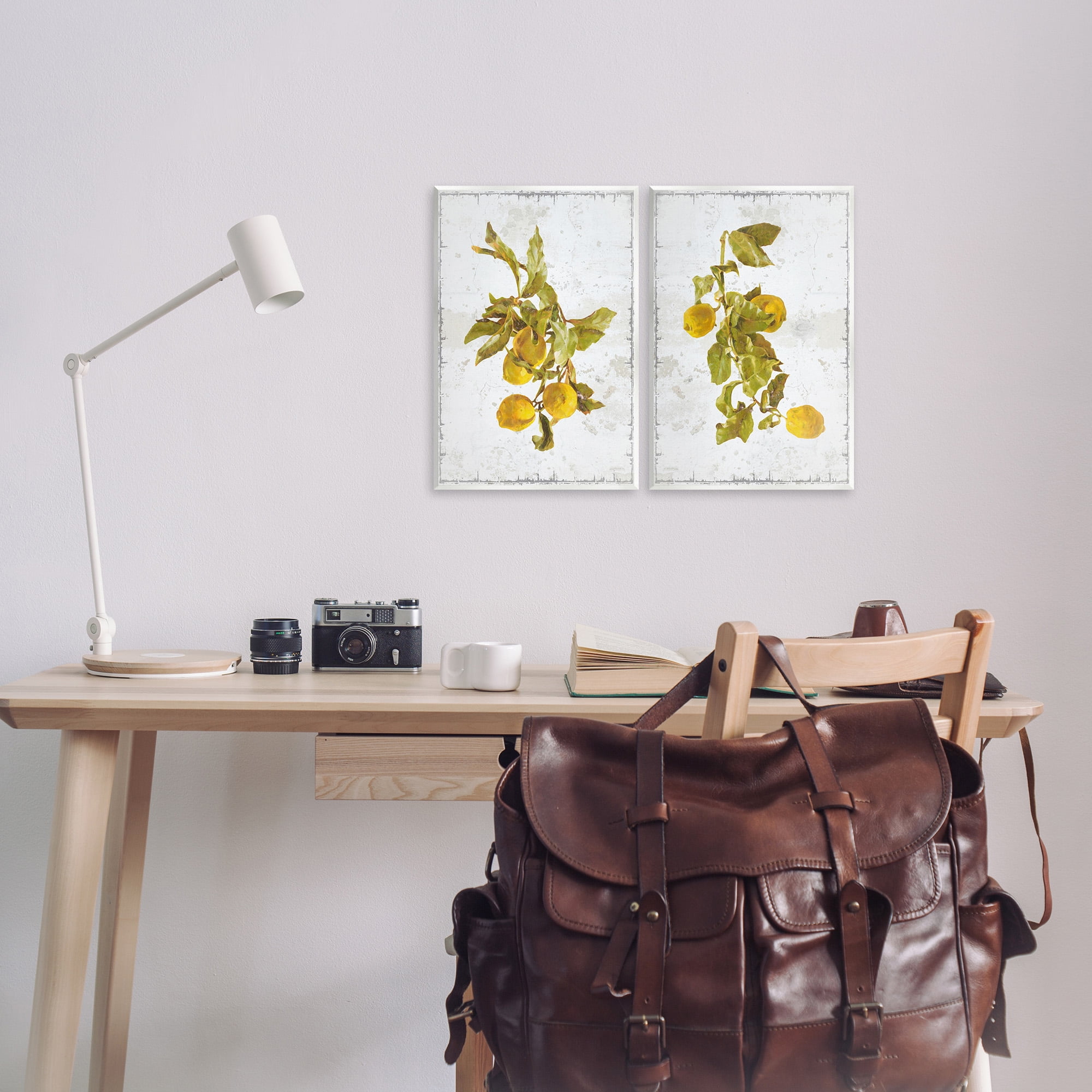 Stupell Industries Rustic Lemons & Leaves Food & Beverage Painting Unframed Art Print Wall Art, 10 x 15, Set of 2