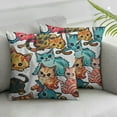 thumbnail image 3 of Color Cartoon Cat Satin Pillowcase for Hair and Skin Silk Pillowcase, Queen SizeSlip Cooling Satin Pillow Covers with Envelope Closure, 3 of 7