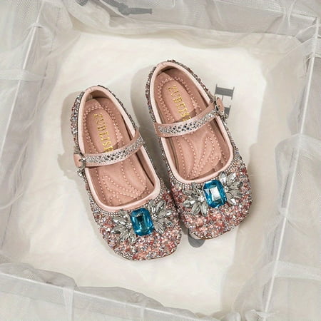 

Toddler Kids Girl‘s Mary Jane Flats Rhinestones Decoration Classic School Uniform Shoes Spring And Summer