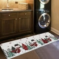 thumbnail image 2 of Merry Christma Kitchen Mat Rug 1 PCS Snowman Buffalo Xmas Tree Beige Runner Rug Anti-Fatigue Comfort Memory Foam Standing Mat Non-Slip Floor Door Mat for Bathroom Bedroom 16x47in, 2 of 6