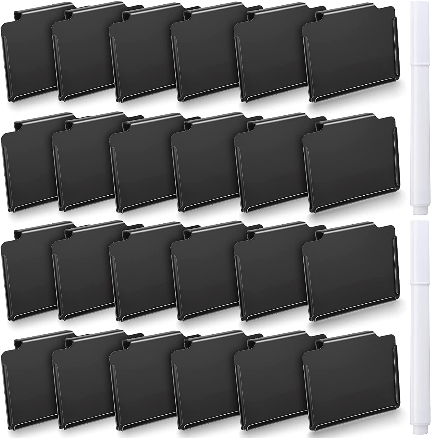 Basket Bin Labels Clip On Set 24 Pieces Kitchen Label Holders Labels