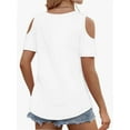 thumbnail image 2 of V Neck Criss Cross Cold Shoulder Tops Blouse for Womens, 2 of 5