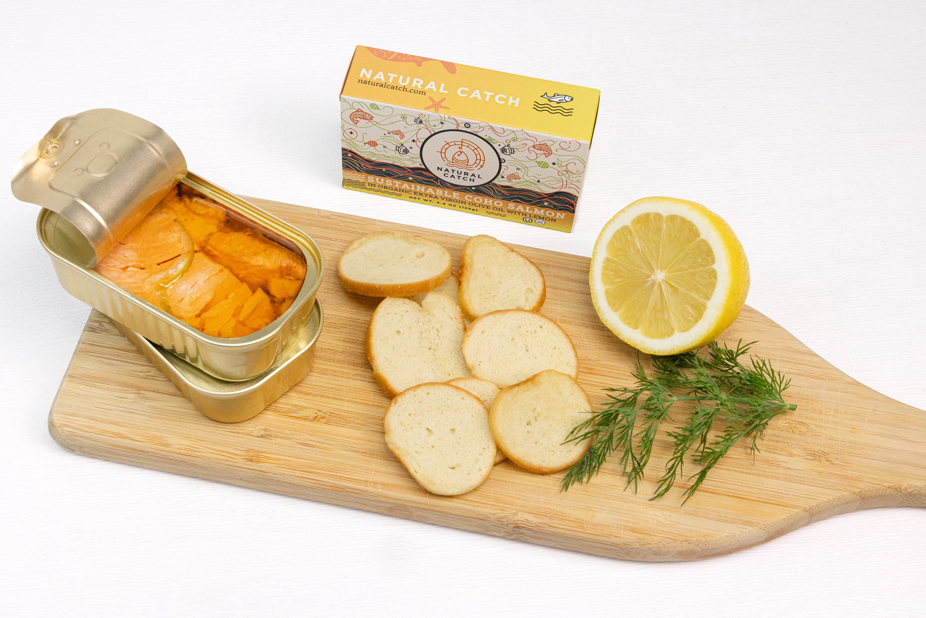 Natural Catch Coho Salmon with Lemon in Organic Extra Virgin Olive Oil 4.4 oz