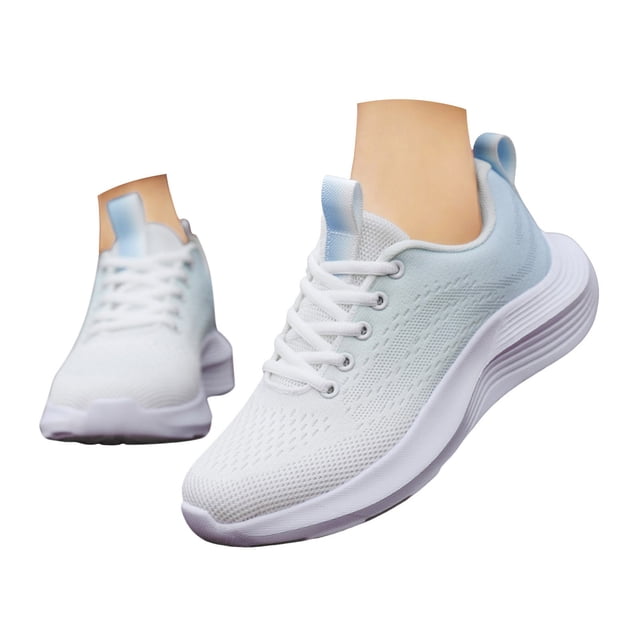 Dakaela Chaussures de Marche pour Femmes Espadrilles de Tennis Décontractées à Lacets Légères Course à Enfiler