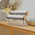 thumbnail image 6 of 2 Tier Bracelet Display Scrunchies Hanger Bracelet Stand Bar Modern for Shop Grey Flocking, 6 of 9