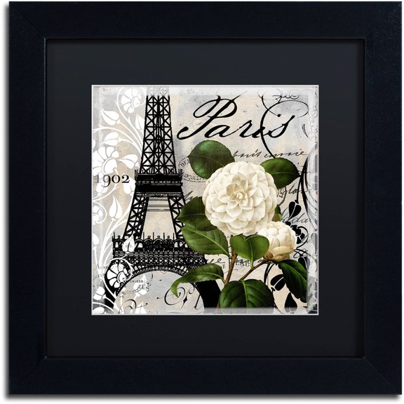 Trademark Fine Art "Paris Blanc I" Canvas Art by Color Bakery Black Matte, Black Frame