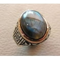 thumbnail image 6 of Labradorite Mans Ring, Natural Blue Fire Labradorite, Unisex Ring, Silver Jewelry, 925 Silver Ring, Birthday Gift, Heavy Men Ring, Arabic Design, Ottoman Style Ring, Christmas, Turkey Mens Signet Ring, 6 of 6