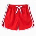 thumbnail image 4 of NIEWTR Girls Color Block Drawstring Shorts Lightweight Playful Shorts Durable Full Coverage Wear(Red,2-3 Years), 4 of 9