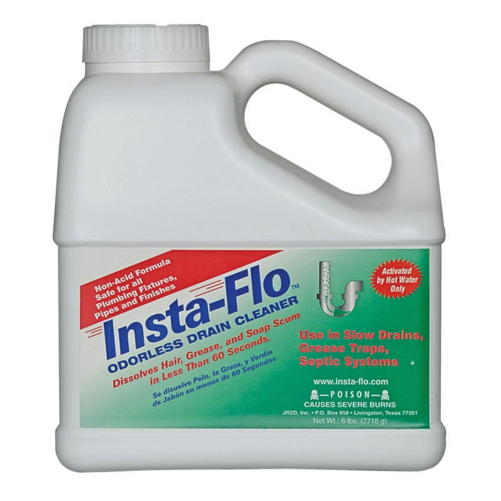 InstaFlo Crystals Drain Cleaner 6 lb. Case Of 4;