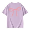 thumbnail image 4 of Tiijoy Toddler Girls Loose Bow T-Shirt Casual Short Sleeve Everyday T Shirt, Sizes 3-13, 4 of 5