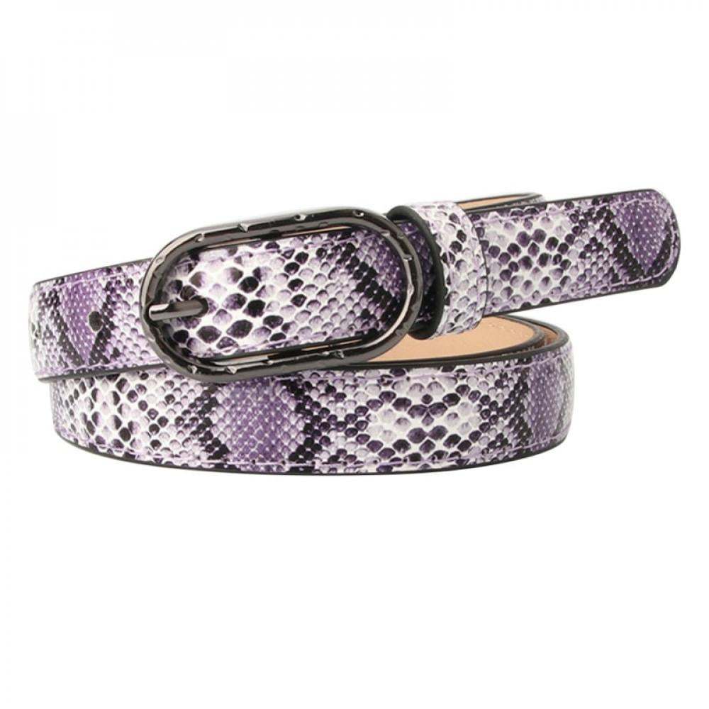 New Women Belt Embossed Pattern Genuine Leather Sculpture Alloy Buckle Waistband 