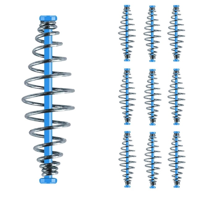 Stainless Steel Explosion Hook Fishing Rig with Bait Feeder Spring, Corrosion-Resistant, Fatigue-Resistant, for Silver Carp Bighead Carp Fishing, Durable Leader & Main Line Setup for Anglers-b-10pcs