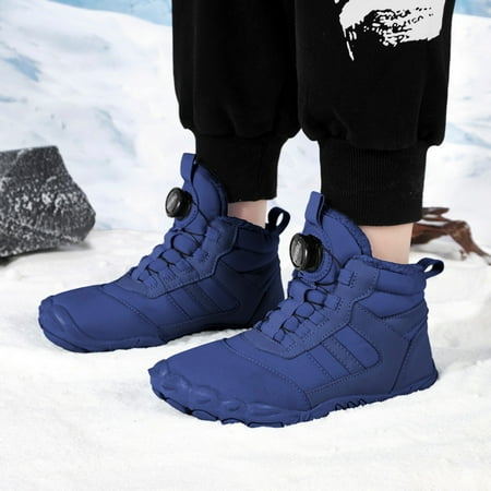 

Ediodpoh Fashion Autumn Children Girls Sports Shoes Flat Thick Bottom Non Easy to Wear Comfortable Snow Boots Boots for Girls Adults_Dark Blue 1.5