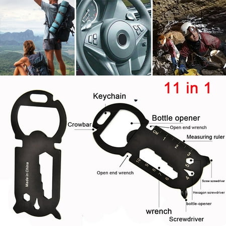 11 In 1 Multi-Function EDC Tool Card Creative Bottle Opener Keychain Portable Multi-Purpose