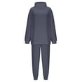 thumbnail image 5 of Dazajoo Womens Jogger Set Fall Two Piece Outfits Casual Mock Neck Hoodies and Cinch Bottom Sweatpants Sweatsuits,Dark Gray,S, 5 of 10