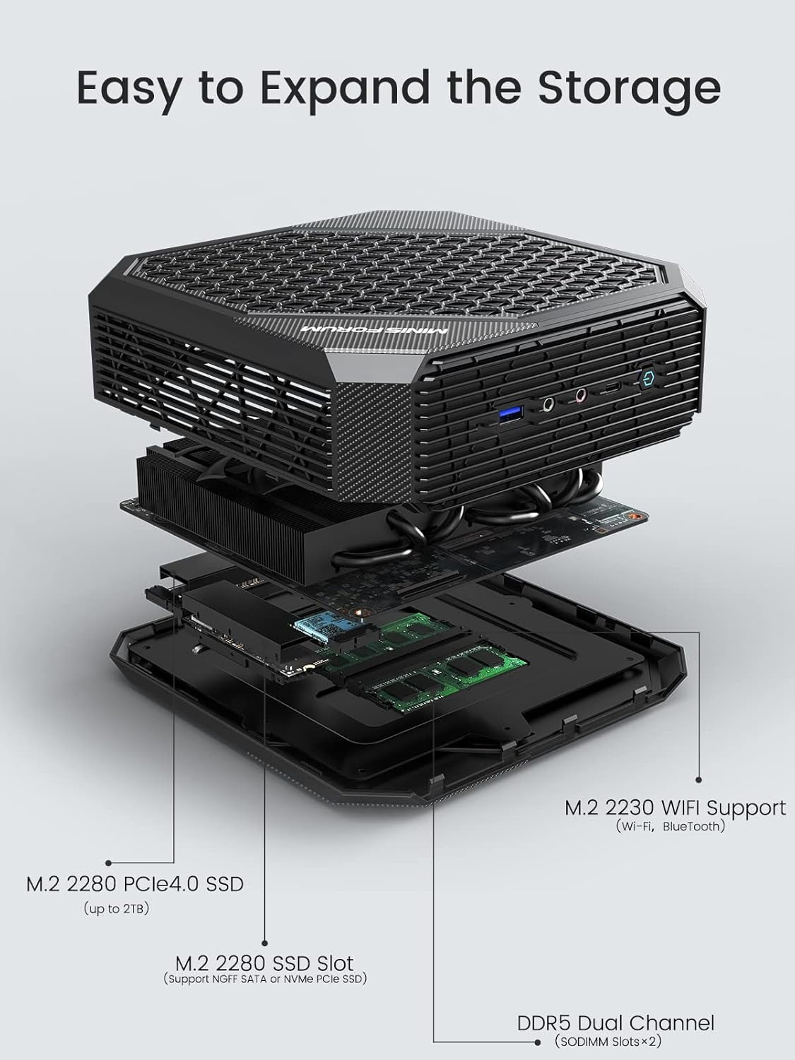 【ジャンク】MINISFORUM HX100G 7840HS 32GB 1TB MINISFORUM Neptune Series HX100G Mini PC AMD Ryzen 7 7840HS