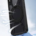 thumbnail image 4 of for iPhone XS Max Phone Case with Ring Stand,360° Rotatable Magnetic Kickstand,Minimalist Aluminum Metal Frameless Heat Dissipation Shockproof Protective Bumper Cover,Black, 4 of 10