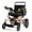 Black Seat, variant on Fold And Travel Lightweight Foldable Remote Control Portable Electric Power Wheelchair - Gold Frame, Black Seat