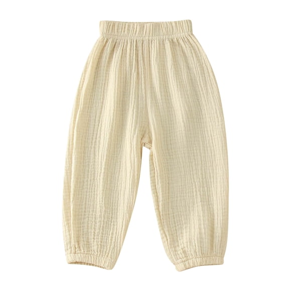 Kids Elastic Waist Slacks Beige Boys Hiking Pants Summer Pants Boys Joggers Size 3-4 Years