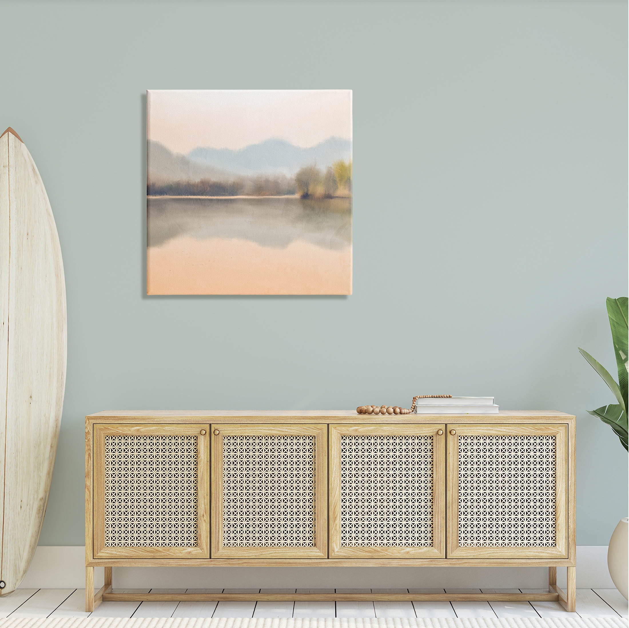 Stupell Industries Serene Sunrise Lake Mountain Reflection Graphic Art Gallery Wrapped Canvas Print Wall Art, Design by Kim Allen