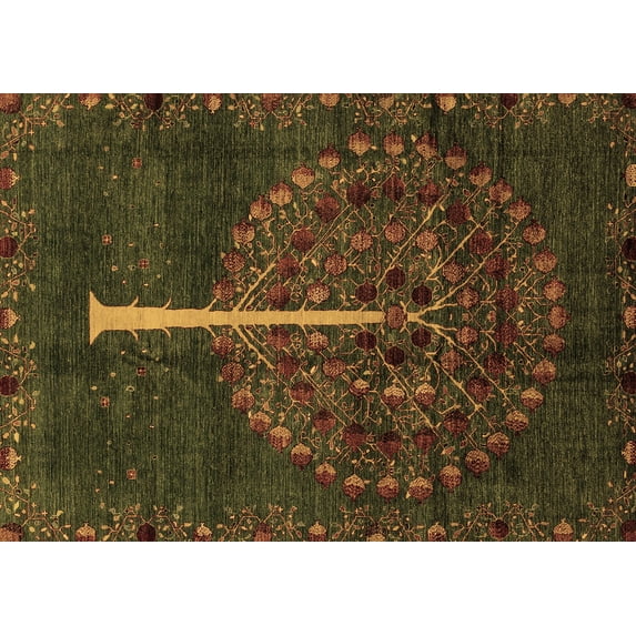Ahgly Company Indoor Rectangle Abstract Brown Modern Area Rugs, 8' x 10'