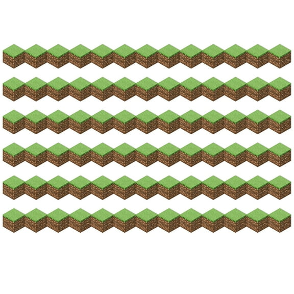 Eureka Minecraft Die-Cut Blocks Extra Wide Trim, 37 Feet Per Pack, 6 Packs
