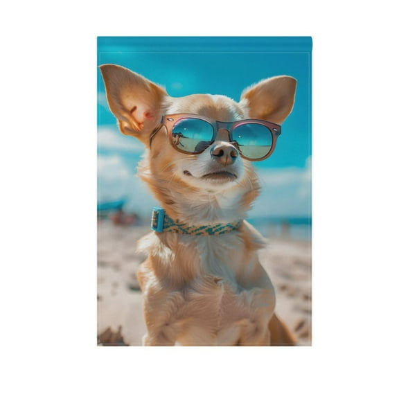 Chihuahua Dog with Sunglasses Garden Flag 12"x18" Double-Sided Yard Flags for Outside Outdoor All Seasonal Decoration