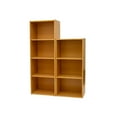 thumbnail image 4 of 4-Tier Natural Bookcase with Wood Grain Finish – Space-Saving Vertical Shelf by PJ Furniture, 4 of 5