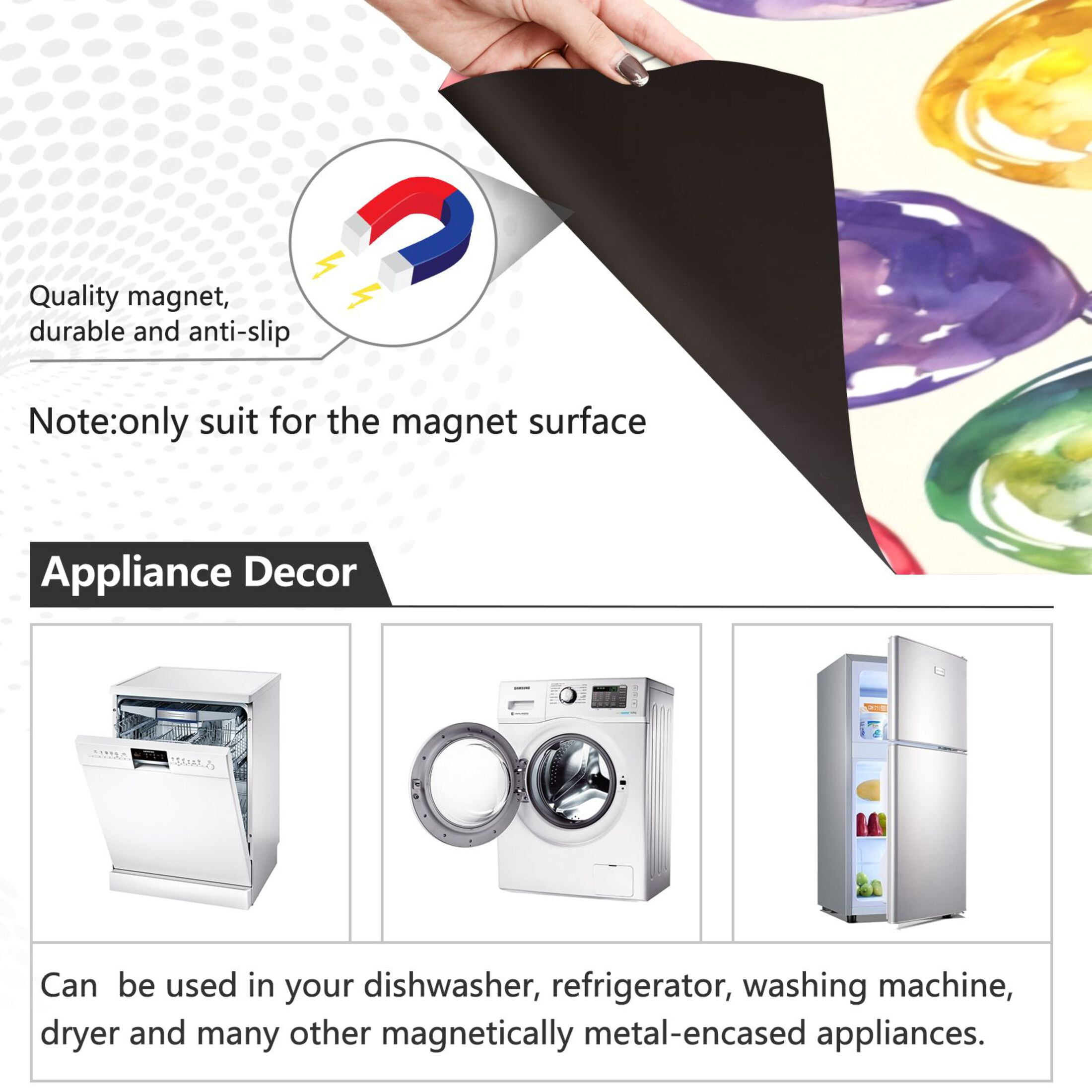 Dishwasher Magnetic Sticker 23x26 Inch Refrigerator Magnetic Sticker Washing Machine Magnetic Sticker Kitchen Panel Magnetic Sticker Home Decor Coloured Balloon