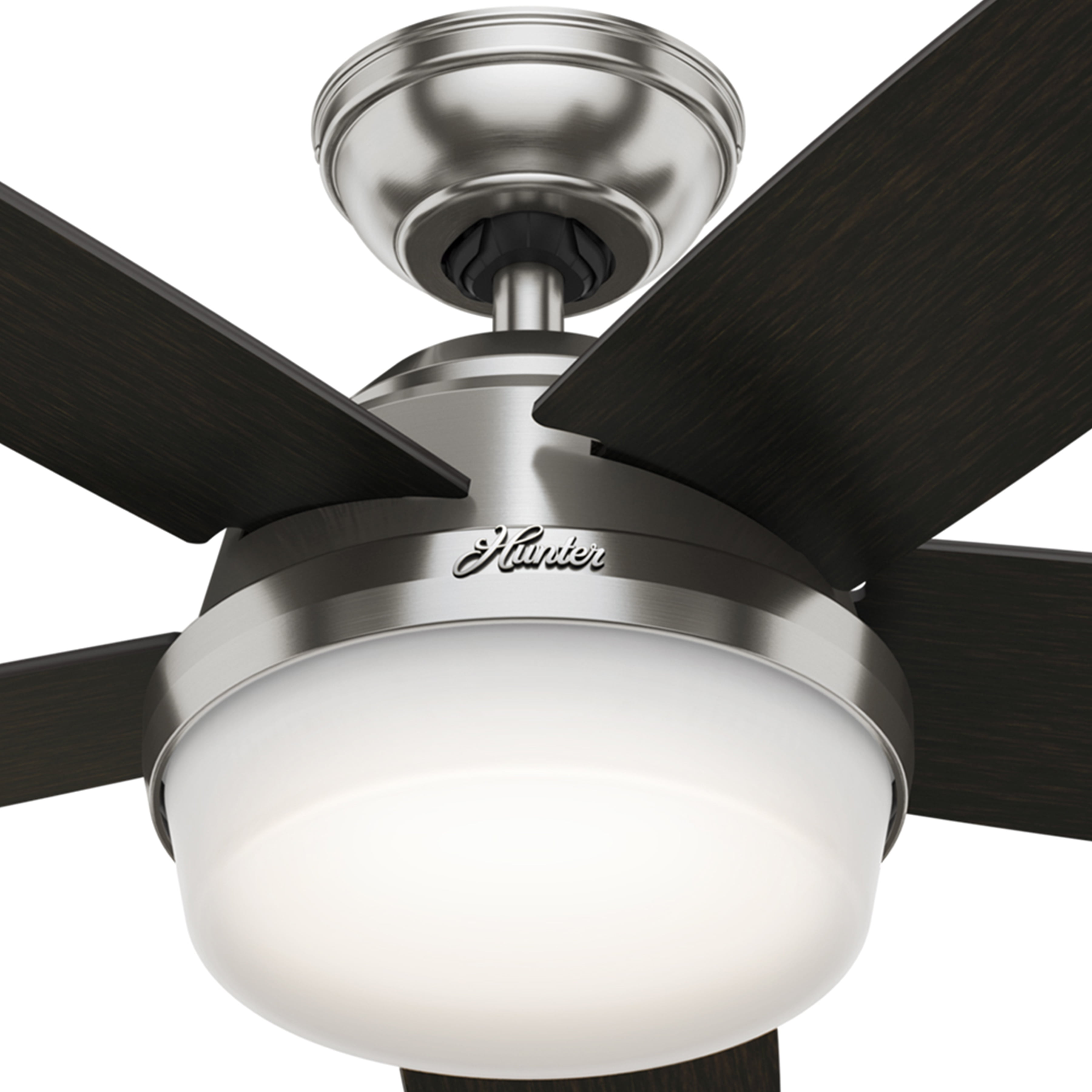 Hunter Fan 54 Contemporary Ceiling In Brushed Nickel With Cased Hunter Fan 54 Contemporary Ceiling In Brushed Nickel With Cased White Led Light Kit And Remote Certified Refurbished