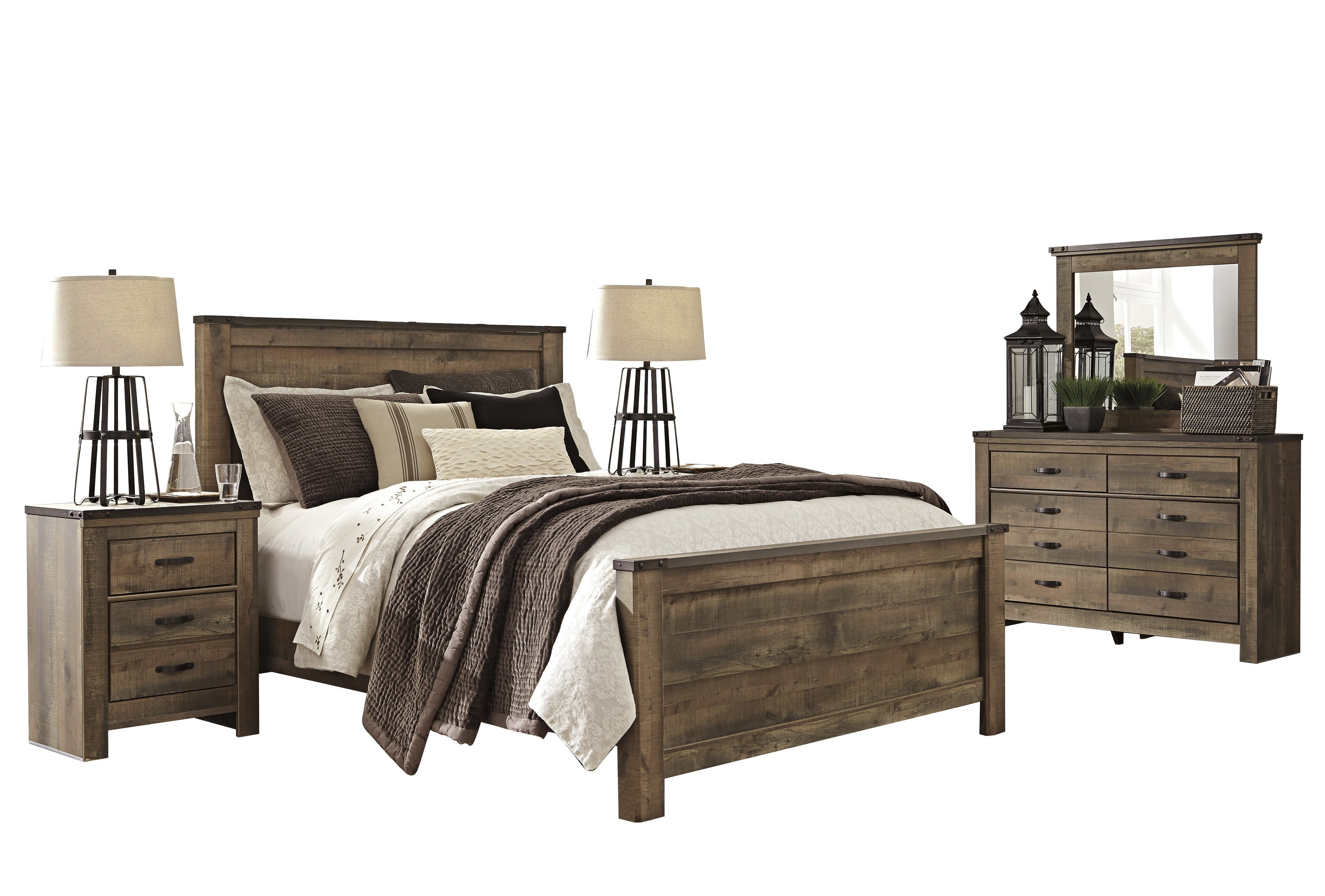 Ashley Furniture Trinell 5 PC Bedroom Set E King Panel Bed 2