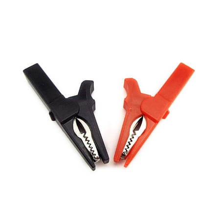 

2Pcs Metal Alligator Clip Black Red Color Socket Cable Insulated Electric Clips 55mm for Crocodile Clamp Probe