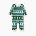 thumbnail image 5 of Pijama navideño familiar a juego con estampado de copos de nieve y hombrecito de jengibre en verde (resistente al fuego), 5 of 5