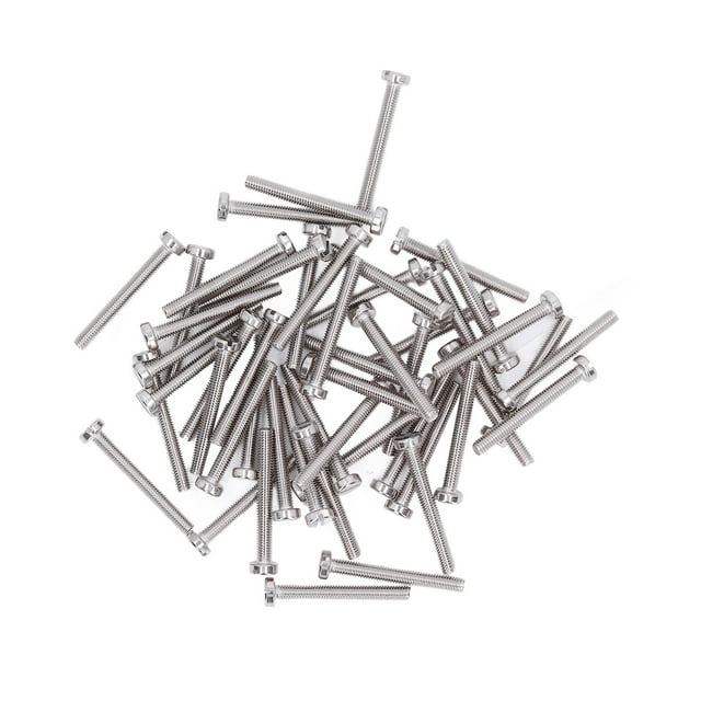 50 Pcs Vis à Fromage Tête Fente A2 70 Acier Inoxydable Vis Plates Machinerie M3 Ensemble de Vis