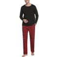 thumbnail image 6 of Purcoar Mens Pajamas Set Sleepwear Loungewear Pj Sets Plaid Pants with Tops, 6 of 7