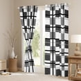 thumbnail image 3 of Manfei Geometric Plaid Blackout Curtains Set of 2 (52x84 Each) for Teens Female Men,Retro Grid Window Curtains,Vintage Buffalo Curtains and Drapes,Ultra Soft Home Decor, 3 of 6