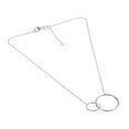 thumbnail image 2 of Aeravida Geometric Interlocking Double Circle .925 Sterling Silver Necklace | Cute Sterling Silver Necklace for Women | Double Circle Long Necklace for Women | Necklace Women Jewelry | Gift for Women, 2 of 3